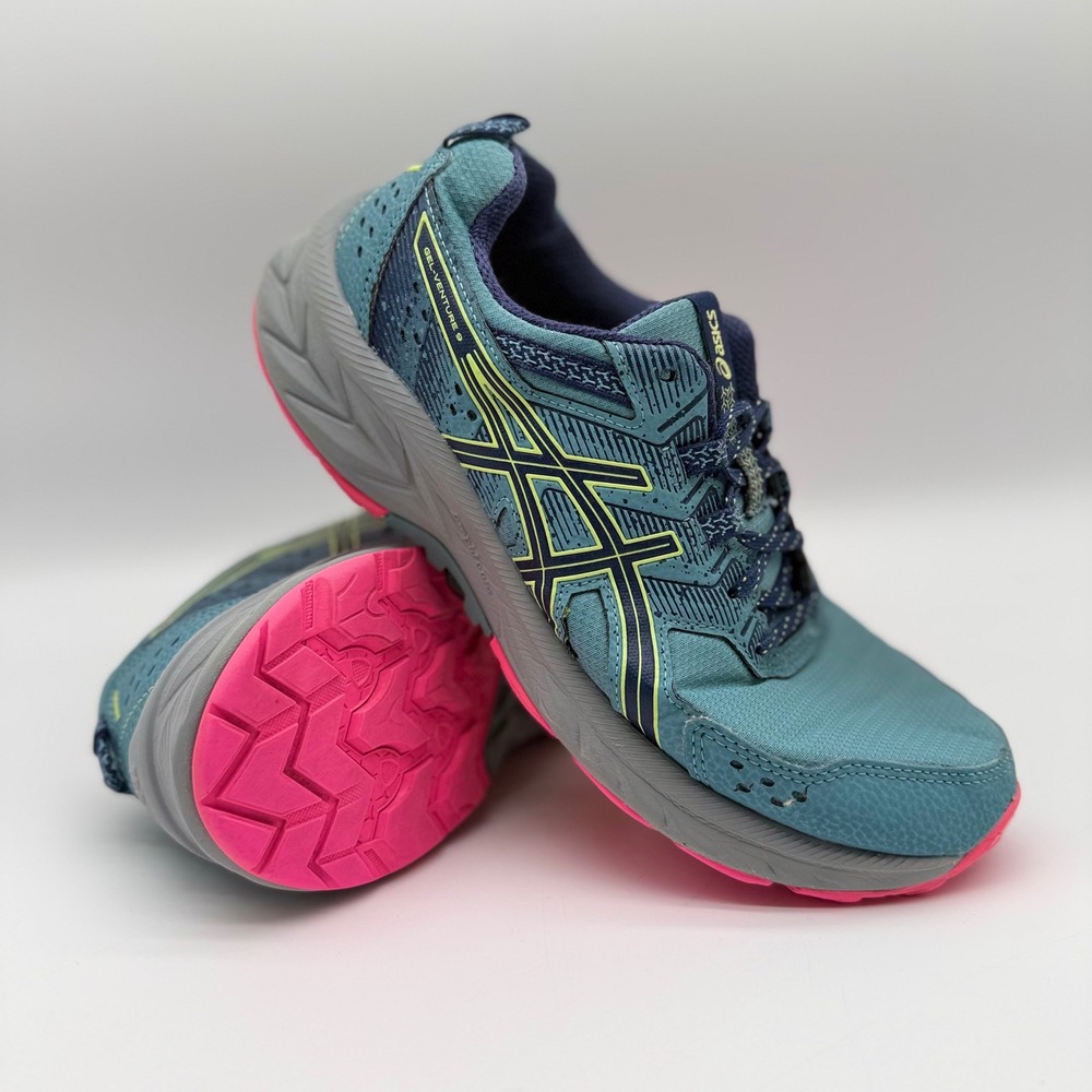 Asics Gel-Venture 9‎ Womens Trail Running Shoes Teal Pink 1012B313 Size 9